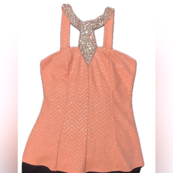 Jacaranda Women’s Size S Peach color with gold accent lines in fabric - Picture 1 of 3